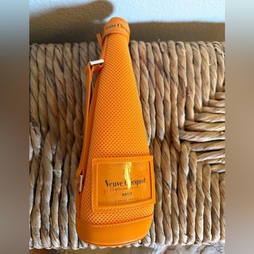 New veuve Clicquot Orange Champagne Bottle CoverSleeve yellow orange jacket zip