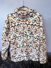 Eddie Bauer Fleece Pullover Womens XXL Multicolor Geometric 1/4 Zip Sherpa