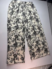 CIDER Pants Womens XL Wide Leg High Rise Elastic Waist Pattern Floral Spring