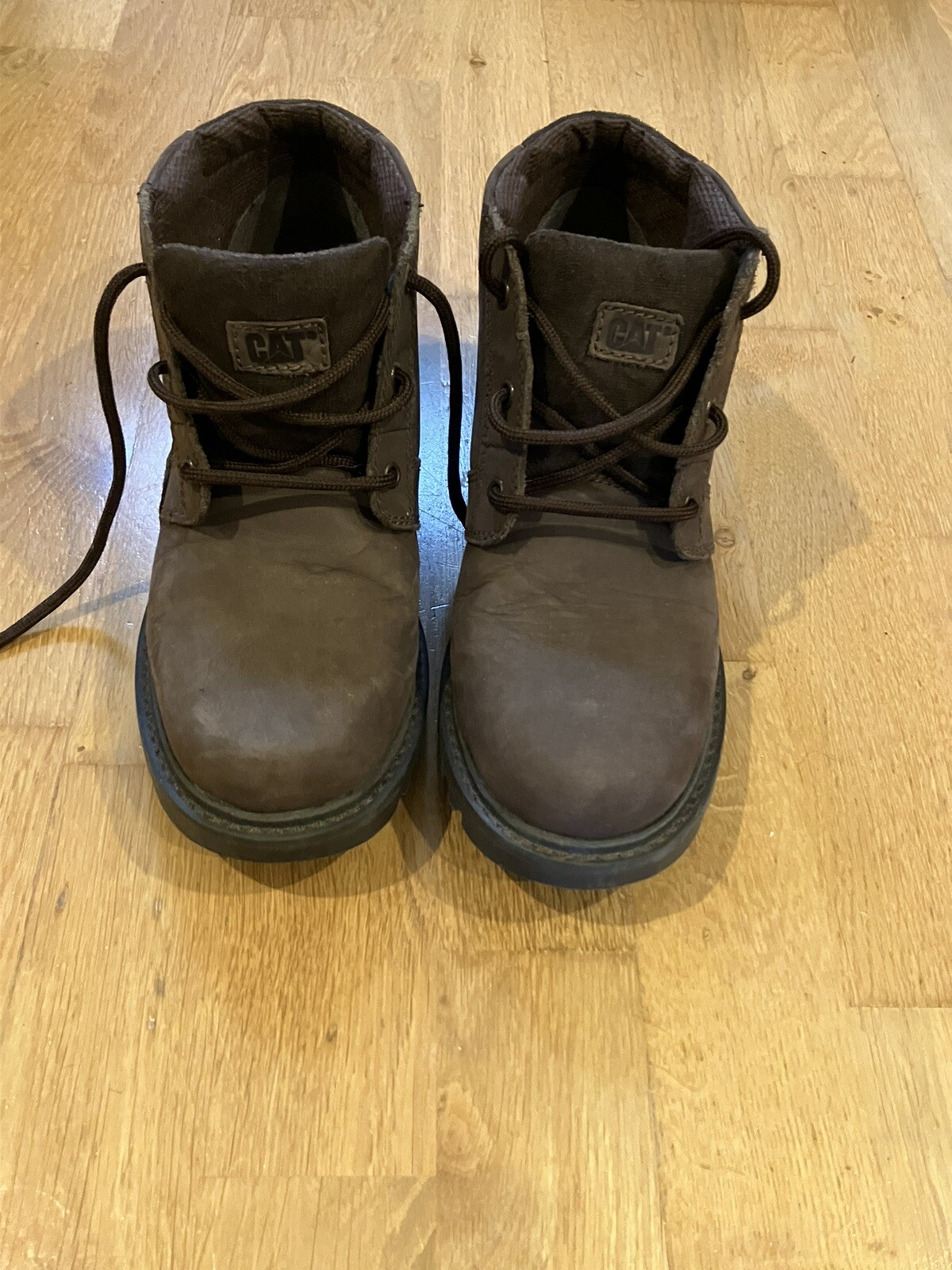 CATERPILLAR Mens Stout Chukka Leather Boots Brown Size UK 7 Wide Width