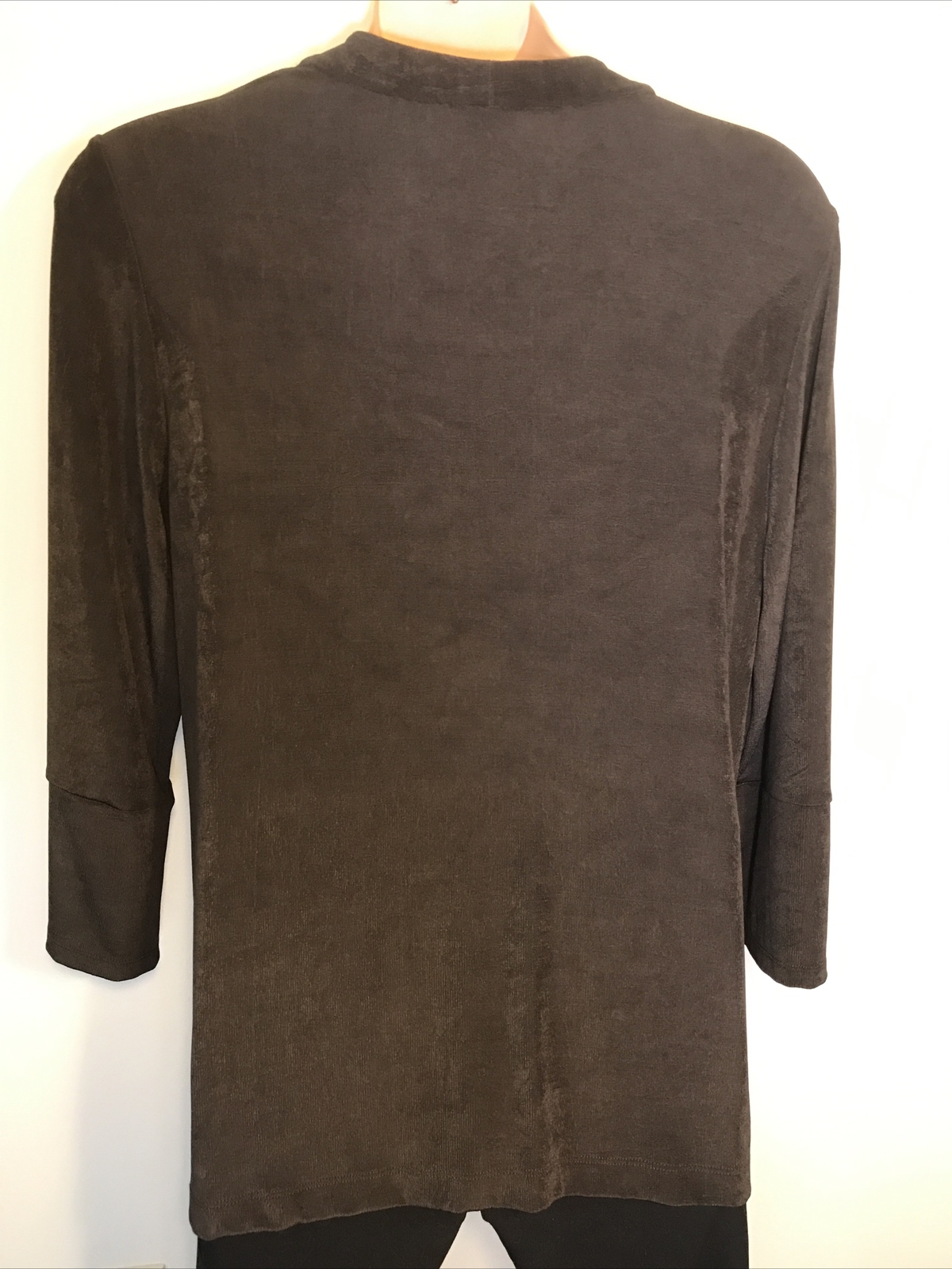 Chicos Travelers jacket NWT brown slinky knit Chicos size 3 = size 16 eBay