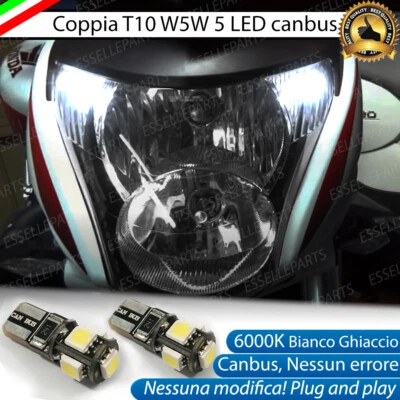 ELM COPPIA LUCI POSIZIONE 5 LED PER HONDA HORNET 600 2007-2010 T10 W5W CANBUS 6000K