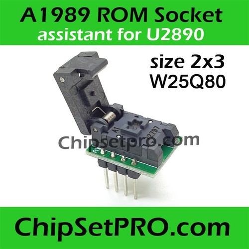 A1989 Rom Socket Assistant U2890 Notebook Chip W25Q80DVUXIE Adapter USON 2x3 0.5 - Picture 1 of 6