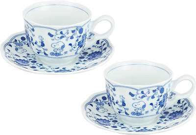 Snoopy Teetasse und Untertasse Paar Arabesque Traubenmuster 2er Set Erdnüsse ...