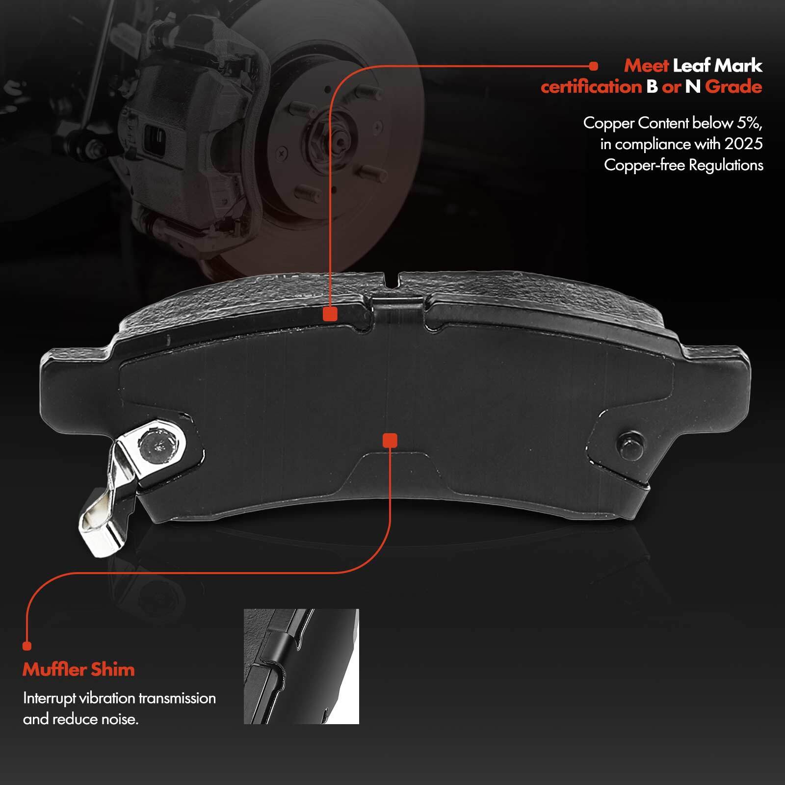 6pcs Brake Calipers + Brake Pads for Nissan Xterra 0515 Frontier