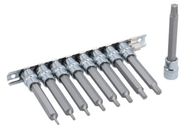 Laser 8482 lange Serie Torx Plus Steckschlüssel Bit Set 3/8 Antrieb 9-teilig - 100 mm Länge