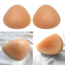 2 Pcs Silicone Breast Forms Fake Boobs Crossdresser Mastectomy Triangular Shape