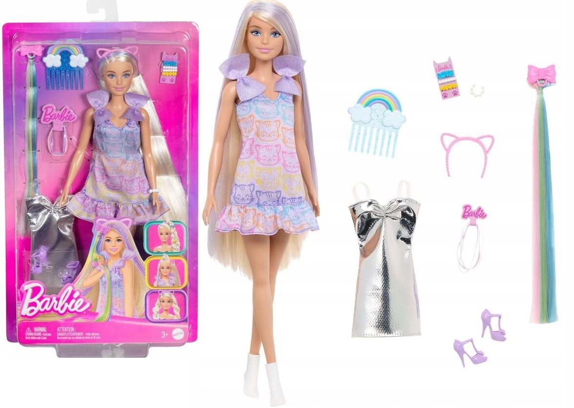 BARBIE DOLL HAIR PLAY Barbie doll + accessories JCT72 Mattel | eBay