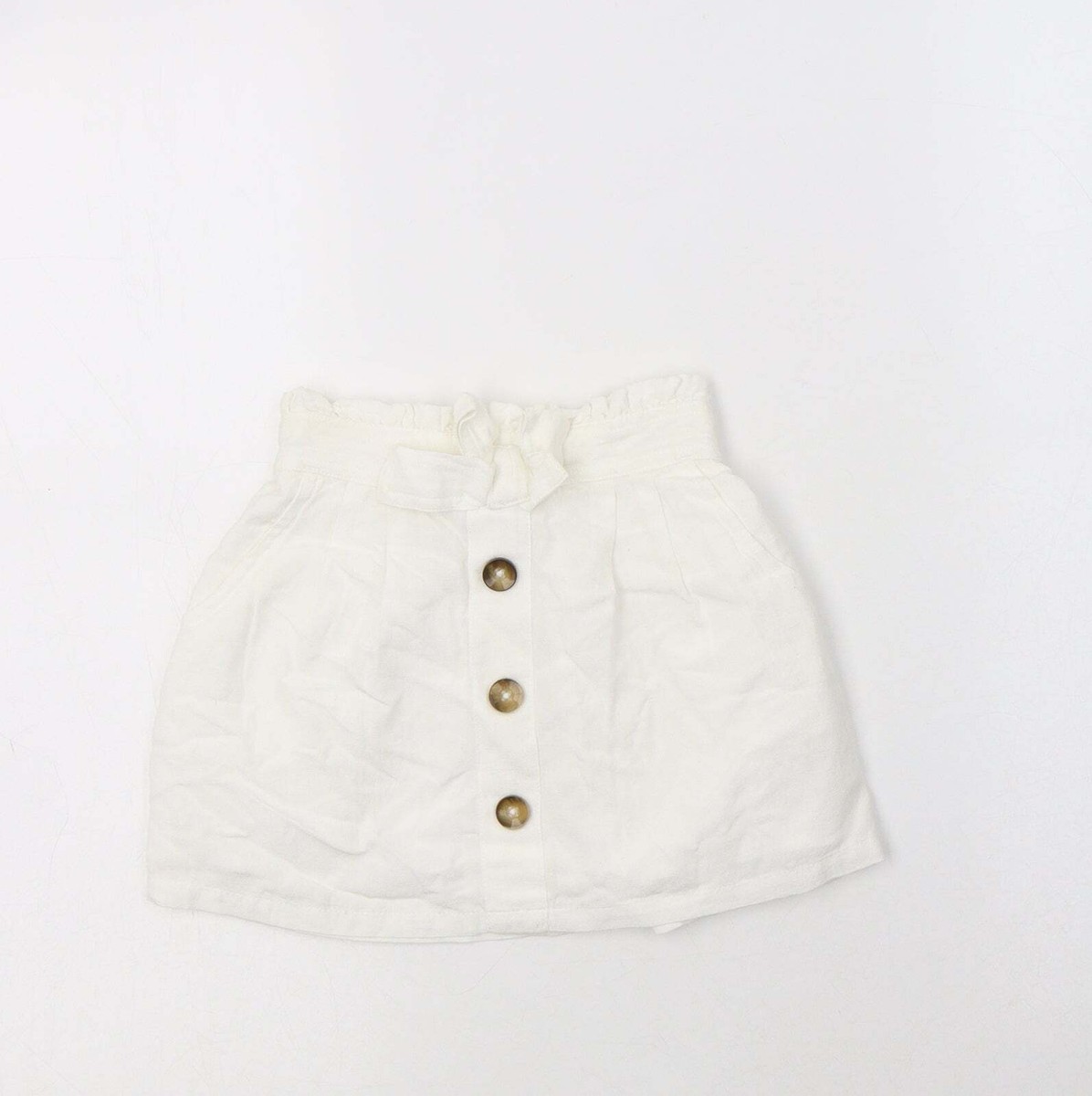 TU Girls White Viscose Blend A-Line Skirt Size Years