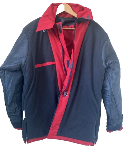Compagnie Du Ponant 88 Parka Ski Jacket Coat Full Zip Men's M Red Hood image 19