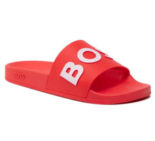 HUGO BOSS MENS RED SANDALS BAY IT SLID RBLG 50471271623