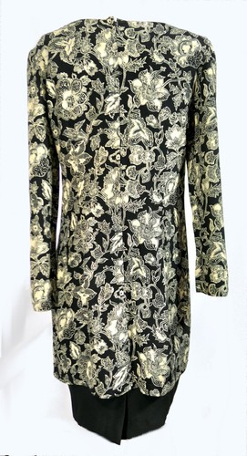 Vintage Early 90s Casual Corner Business Boho Layered Jacket Dress S M 8 - Picture 4 of 5