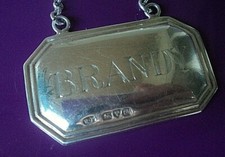 Robert Pringle Silber Brandy-Dekanter Etikett Antik Sterling 1904 Chester
