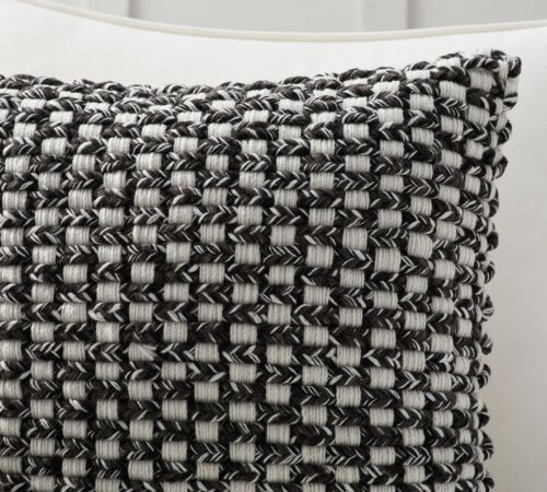 POTTERY BARN CADYN OUTDOOR PILLOW 20" X 20" ~ BLACK MULTI - Picture 3 of 4