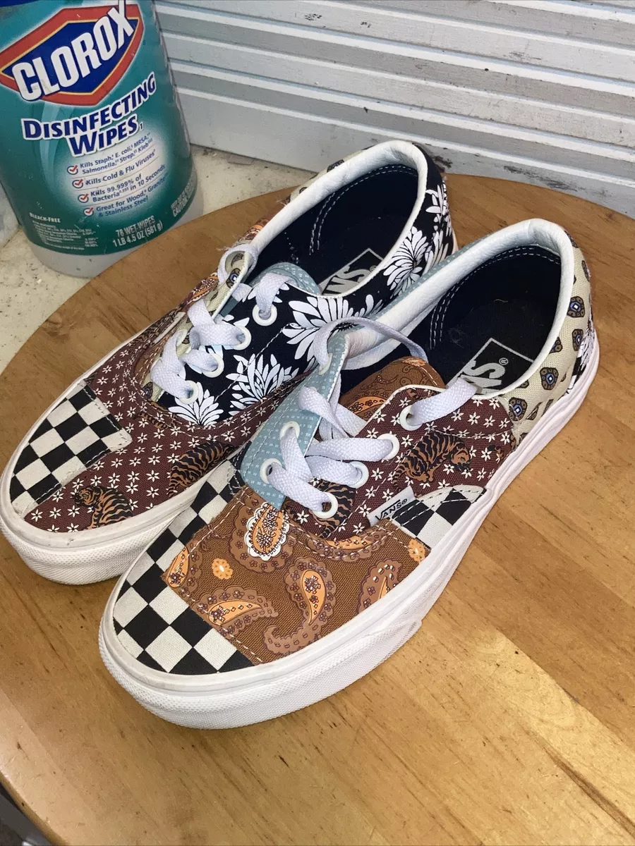 Vans Era Tiger Patchwork Checker Era Skate Sneakers Shoes MENS 5
