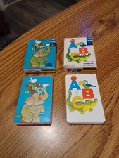 Vintage EDU-CARDS - Animal Bird Fish  ABC Numbers Card Games - 1959