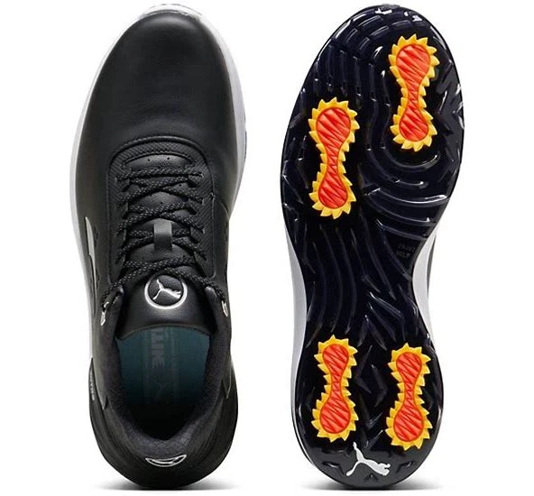 NUEVOS zapatos de golf impermeables PUMA PHANTOMCAT NITRO™ ~ negros/plateados/amarillos ~ para hombre 12 Foto 2 de 4