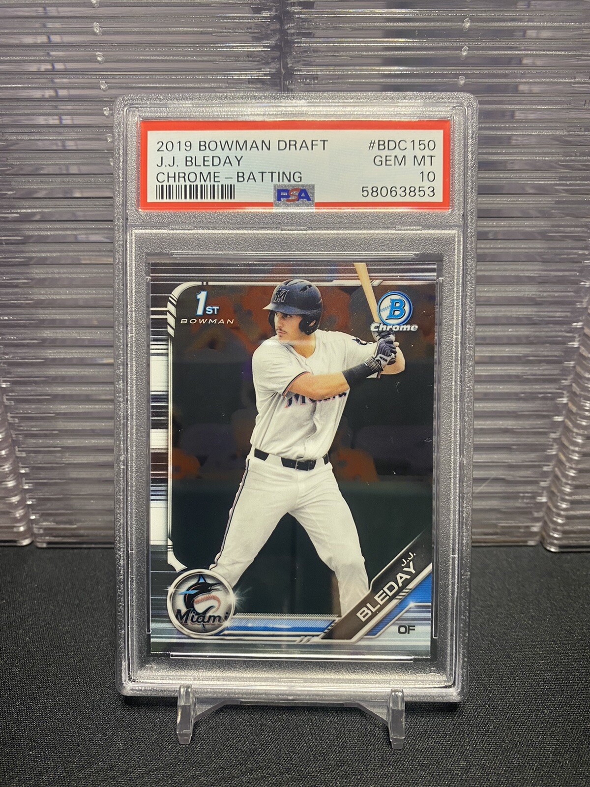 2019 Bowman Chrome Draft JJ Bleday Prospect 1st #BDC150 PSA 10 Marlins