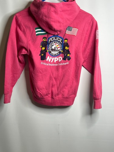 NYPD Lego Counter Terrorism Bureau Police Youth Hoodie Sweatshirt M Pink - Picture 2 of 3