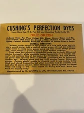 Vintage Cushing’s Perfection Dyes Nile Green