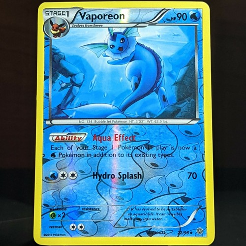 Vaporeon 22/98 NM Reverse Holo XY Ancient Origins Foil Pokemon TCG Set