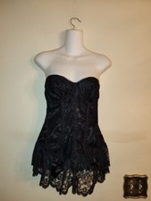 Womens Y2K Set Frederick's Of Hollywood Black Lace Longline Corset Panties Sz 38