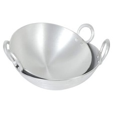 Aluminum Kadhai/ Aluminum Wok with Handle, Pack of 2