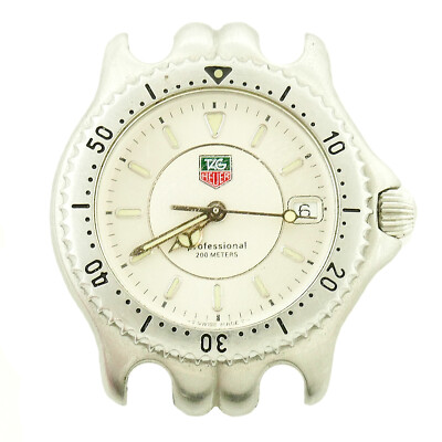 TAG HEUER LINK WG121B PROF SILVER DIAL 200M S.S. WATCH HEAD FOR PARTS OR REPAIRS
