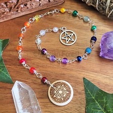 Pentacle Pentagram Chakra Pagan Prayer Meditation Beads for Wiccan Witch