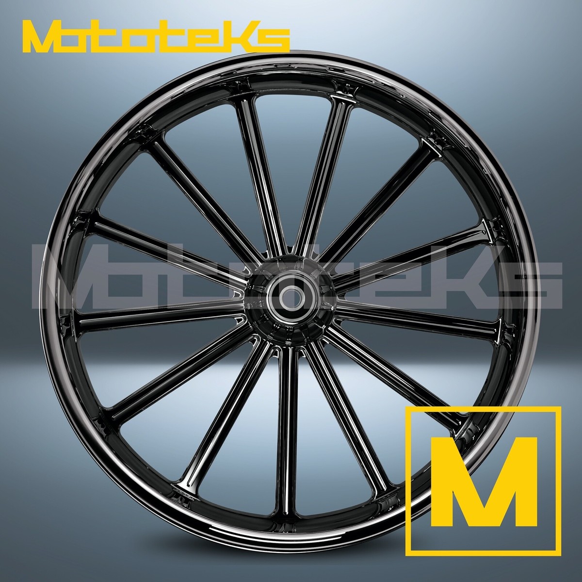 21X2.15 THIRTEEN FORGED MAG WHEEL BLACK FOR HARLEY SOFTAIL FRONT
