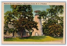 c1950's At Westfield, Historical Barcelona Lighthouse, Chautauqua NY Postcard