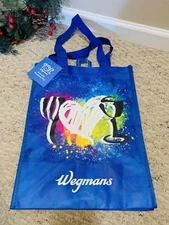 Wegmans VINYL Reusable Grocery Shopping Bag Tote Eco Friendly Plastic Liner NWT!
