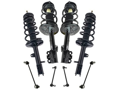 Detroit Axle - Front Struts W/Coil Spring Lower Control Arms Ball Joints Sway Bar Links Tie Rods Replacement For 2001 2003 Toyota Highlander Awd 3 0l