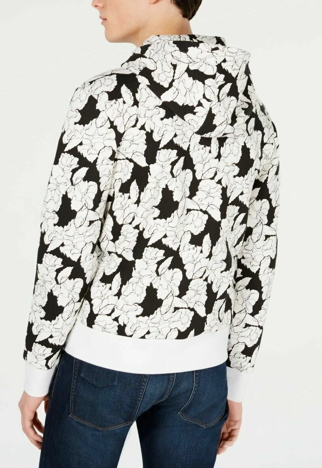 MICHAEL KORS Felpa con cappuccio da uomo con grafica floreale taglia XXL prezzo al dettaglio $128