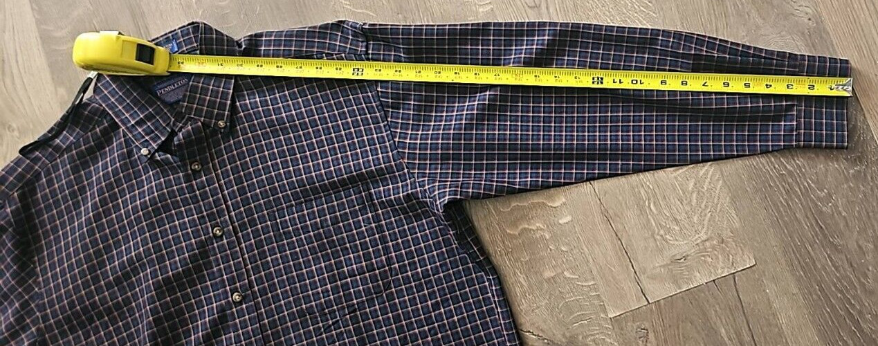 Pendleton Sir Pendleton Blue/Orange Plaid 100% Wo… - image 8