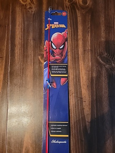 Shakespeare Marvel Spider-Man Kids 30" Fishing Pole Kit w/ Line & Minnow - New - - Picture 8 of 15