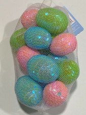 ASHLAND 14 PIECE BLUE PINK GREEN SEQUIN SPRING EASTER EGG TABLE SCATTER FILLER