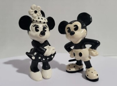 1984 Walt Disney 2.25'' MICKEY & 2.5'' MINNIE MOUSE Vintage PVC Figures Bullyland