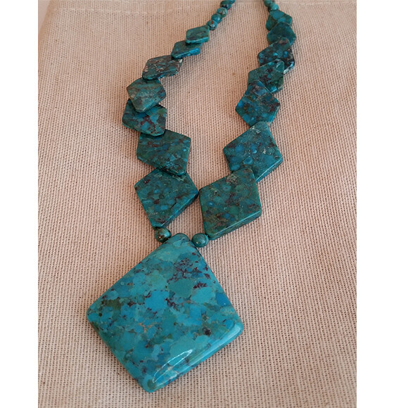 Jay King Reconstructed Turquoise Statement Neckla… - image 2