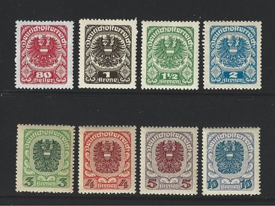 Austria 1921 Stemmi carta spessa ( meno l'80 heller ) nuovi mnh**