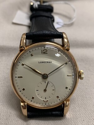 Longines Vintage Manual Wind Gold Case Sub Second 35mm. Longines 27M Movement. 