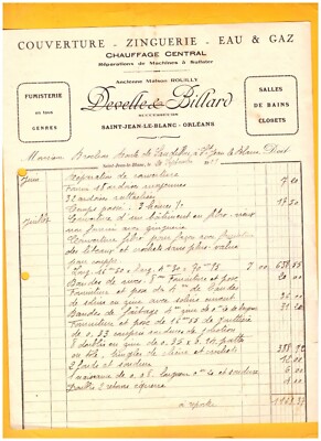 SAINT-JEAN-LE-BLANC (45) ZINCUERIE COVER ''ROUILLY / DEVELLE & BILLIARD'' 1929
