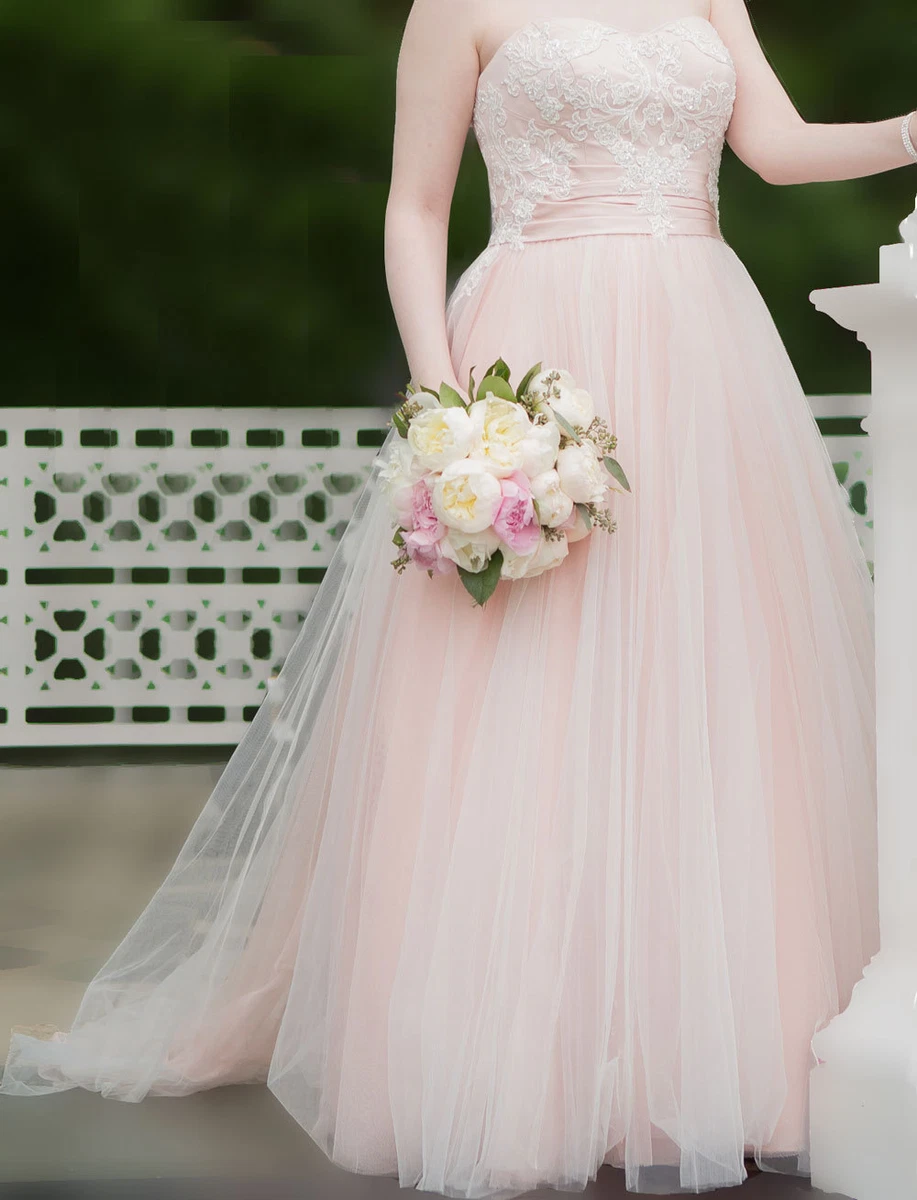 Blush Pink Long Sleeve Wedding Dress | Pink Wedding Dress Full Sleeve - Wedding  Dress - Aliexpress