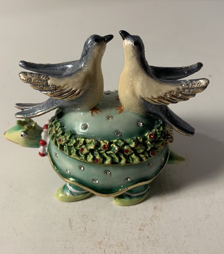 Dept 56 Krinkles Patience Brewster Turtle Dove Metal Trinket Box - 第 3/8 張圖片