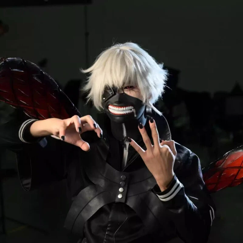 Anime Tokyo Ghoul Kaneki Ken Wearable Black Half Face Mask Cosplay Prop Gift New