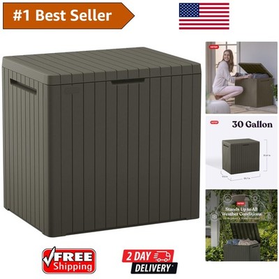 Compact 30 Gallon Resin Storage Box & Modern Patio Table for Outdoor Essentials