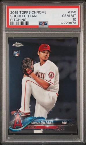 Topps 2018 Chrome Shohei Ohtani White Jersey #150 Rookie RC Angels PSA 10