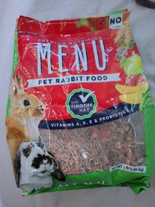 Menu Premium Rabbit Food Timothy Hay Pellets Blend Vitamin Mineral Fortified