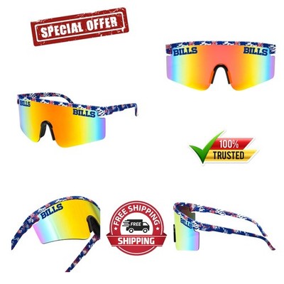 NFL Team Logo Shield Sunglasses with Gradient Lens - Buffalo Bills Floral Design