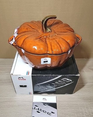 Staub Enameled Cast Iron Fall Pumpkin Cocotte Dutch Oven 3.5 Quart EXCELLENT! 